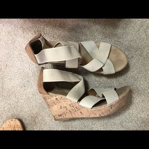Tan & Brown Cork Wedges